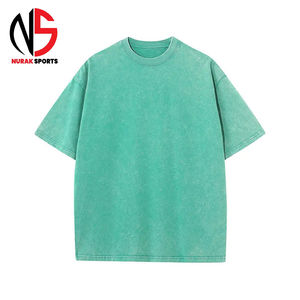 Camiseta de algodón lavado ácido para hombre 2026, hombros caídos, peso pesado, 100% algodón, ajuste holgado, estampado liso en NURAK - Product Image 6