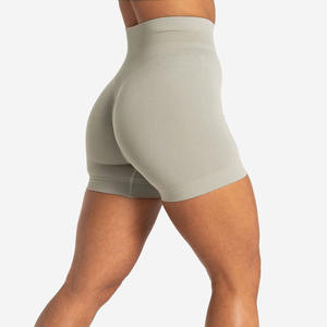 Shorts de sport taille haute pour femme en molleton de coton respirant, style décontracté, avec poches, motif tendance, idéal pour l'été et l'entraînement - Product Image 3