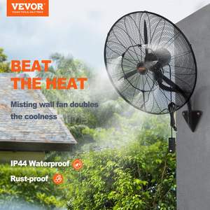 Black 30-Inch Wall-Mount <b>Misting</b> <b>Fan</b> 3-Speed High Velocity 9500 CFM Max Waterproof Oscillating <b>for</b> Commercial Industrial - Product Image 2