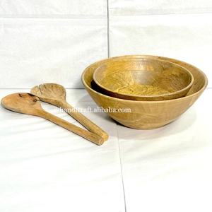 Tazón para Ensalada de Madera Esmaltada Ecológica, Estilo Moderno, Venta al por Mayor, OEM, ODM, Nuevo, Artesanía I K - Product Image 4