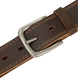 Cinturón de Cuero Genuino de Vaca de Primera Calidad, Estilo Occidental, Vintage, Informal, con Logotipo Personalizado, para Hombre, con Hebilla de Aleación - Product Image 1