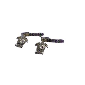 Joyería de Plata de Ley 925 Chapada en Oro para Bodas, Juego de Aretes con Múltiples Piedras Preciosas de Turmalina para Mujer - Product Image 2