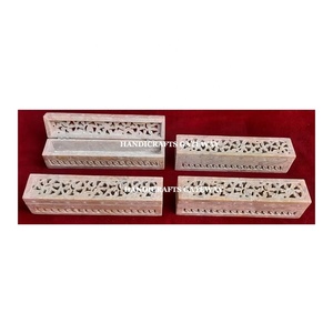 Stéatite sculpture boîte à bijoux stockage assorti fleur conception pour bague et boucle d'oreille cadeaux boîtes d'emballage au prix d'usine - Product Image 3