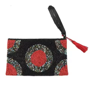 Trendy <b>Seed</b> Beads Coin Pouch With Floral Embroidery Design Custom Style Beaded Coin Pouch With Fine <b>Seed</b> Bead Craft - Product Image 1
