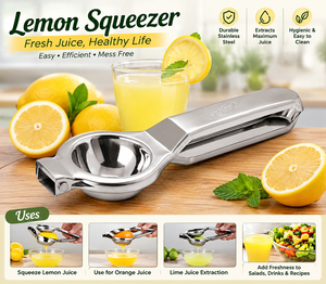 Best Quality Eco-Friendly Sustainable Manual Stainless Steel Lemon Squeezer Food Contact Safe Easy to Clean for Home Kitchen - Product Image 4