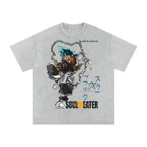 Camiseta Vintage de Manga Corta para Hombre, 100% Algodón Grueso, Lavado Ácido, de Secado Rápido, con Logotipo Personalizado Serigrafiado - Product Image 3