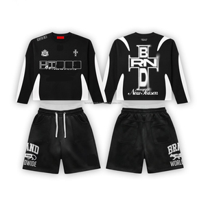 Ensemble de t-shirt et short de course rétro personnalisé de haute qualité, logo personnalisé, vêtements de sport, ensembles d'équipe pour hommes - Product Image 1