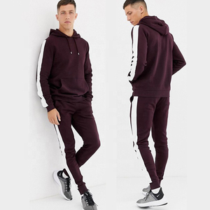 Sweat-shirt à capuche bordeaux pour homme, manches longues, couleur unie, survêtement décontracté avec poches latérales, fermeture à cordon, coupe classique - Product Image 3