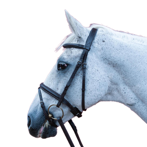 Brida de cuero de filete tradicional de la mejor calidad con Riendas de tela, tachuela de caballo Ecuestre para carreras y equitación al aire libre - Product Image 1