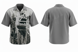 เสื้อเชิ้ตเดรสพิมพ์ลายสีแดงแขนสั้นติดกระดุมสำหรับผู้ชาย สไตล์วินเทจ ลายกราฟิก ลำลอง ใส่ได้ในฤดูร้อน สไตล์ฮาวาย เสื้อเชิ้ตเดรสแนวสตรีท - Product Image 4