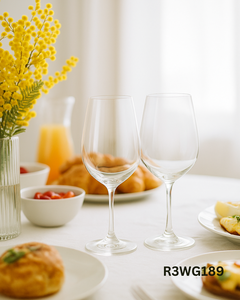 Copas de Vino de Borosilicato Hechas a Mano de 430 ml, Libres de Plomo, Transparentes, con Tallo, para Vino Tinto y Blanco, Reutilizables, Venta al Por Mayor - Product Image 1