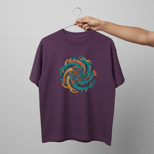 Camiseta de Hombre Oversize con Estampado de Alta Densidad, Diseño Personalizado en Relieve, Algodón Grueso, Corte Holgado, Cuello Redondo, Manga Corta, Estilo Urbano - Product Image 1