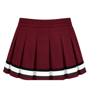 Ensemble uniforme de cheerleading blanc bordeaux, chemise à manches courtes, jupe plissée, vêtements de sport d'équipe, entraînement, performance, compétition, athlétique - Product Image 6
