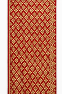 Cinta de Jacquard Zari Roja de Poliéster 100% de Una Cara de 100 mm de Primera Calidad para Borde de Saree, Adorno Tejido de Diseño Étnico - Product Image 3