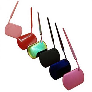 Pince à épiler professionnelle en verre et plastique avec miroir de maquillage pour l'extension et l'application des cils, outil de beauté réutilisable - Product Image 1