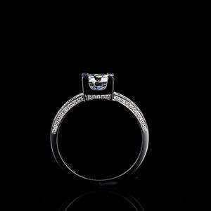 Bague de fiançailles classique plaquée or 14 carats avec diamant de laboratoire vintage, unisexe, sertie griffe, alliance éternité, bijoux - Product Image 2