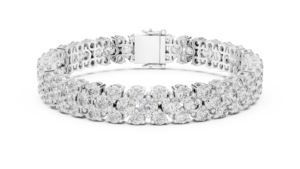 14K White <b>Solid</b> <b>Gold</b> Round Diamond Statement Bracelet 17.38ct Genuine Diamond 24.4g 750 <b>Gold</b> Luxury Fine Jewelry Wholesale - Product Image 5