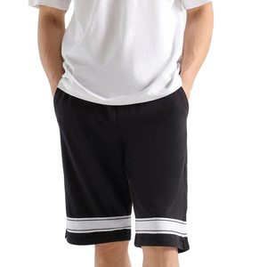 Short cargo homme en toile délavée respirante et écologique, taille mi-haute à cordon de serrage, coupe ample, design multi-poches longues, style streetwear - Product Image 1