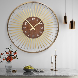 Handcrafted Acacia Wood Sunburst <b>Wall</b> <b>Clock</b> Wholesale - Moradabad India - Product Image 1