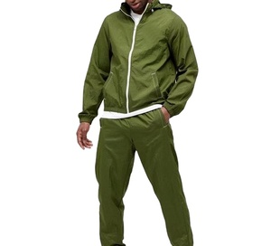 Conjunto Deportivo Informal de Dos Piezas para Hombre, Talla Grande, Ligero, Transpirable, con Capucha, de Secado Rápido, Cortavientos, Ropa Urbana - Product Image 4