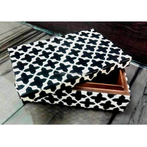 Boîte de rangement en bois avec finition polie à bois forme rectangulaire conception d'incrustation d'os meilleure qualité pour organisateur prix de gros - Product Image 3