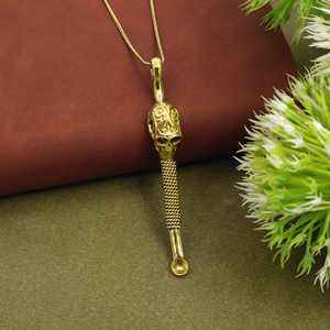 Collar con Colgante de Cuchara con Diseño de Calavera |   Colgante de Calavera de Latón Chapado en Oro y Plata |   Joyería gótica punk al por mayor - Product Image 2