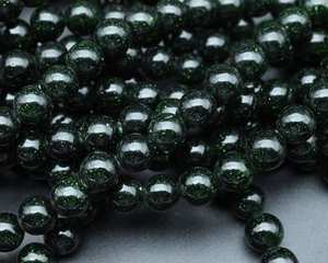 ลูกปัดหินโกลด์สโตนสีเขียวทรงกลม ลูกปัดพลอยเรียบสำหรับทำสร้อยข้อมือ สร้อยคอ DIY ทำเครื่องประดับ ขายส่ง - Product Image 6