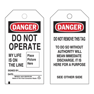 Étiquette de sécurité Brady DANGER - Ne pas utiliser - PVC flexible - Étiquette d'écriture - Signalisation de maintenance LOTO - Product Image 3
