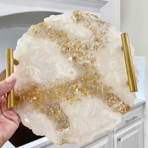 Best Selling Modern Handmade Resin Tray Home Decor Organizer for <b>Vanity</b> <b>Desk</b> Tabletop Available at Excellent Price - Product Image 1
