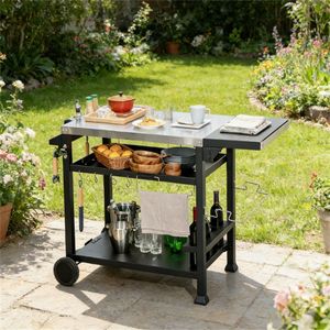 Outdoor <b>Barbecue</b> <b>Table</b> and Cart for Camping - Product Image 1