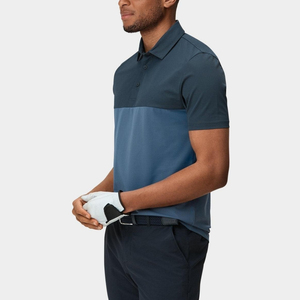 Polo de Manga Corta para Hombre, Color Gris con Bloques de Color, Secado Rápido, Estilo Golf, Corte Regular, Diseño Sólido - Product Image 6