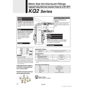 นิวเมติกส์แบบสัมผัสเดียว KQ2L10-U01A ชิ้นส่วนนิวเมติก SMC - Product Image 2