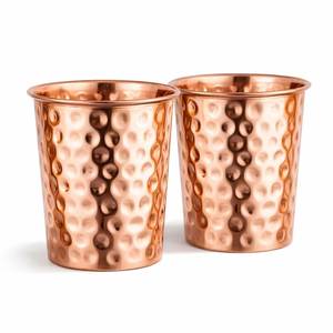 Premium Handmade Copper <b>Water</b> Tumbler Wholesale <b>Bulk</b> Supply Hammered Drinking Glass for Home Hotel and Restaurant - Product Image 2