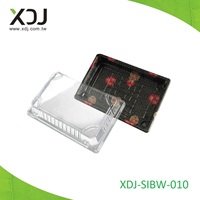 Boîte à sushi rectangulaire en plastique PET transparent recyclable XDJ avec impression offset pour l'emballage alimentaire XDJ-SIBW-010