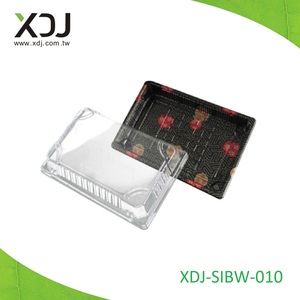 ถาดพลาสติก PET ทรงสี่เหลี่ยม XDJ พร้อมดีไซน์พิมพ์ออฟเซ็ตสำหรับบรรจุภัณฑ์อาหาร XDJ-SIBW-010 - Product Image 1