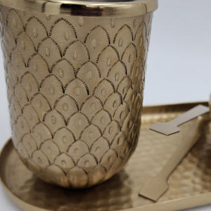Juego de Quemadores de Incienso Bakhoor con Grabado Dorado, Incensario de Metal de Lujo con Bandeja y Pinzas, Decoración Moderna para Mesa de Hogar, Venta al Por Mayor - Product Image 6