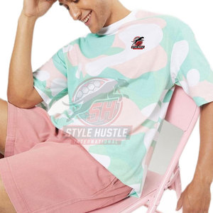 Camiseta extragrande para hombre con logo personalizado impreso a bajo precio, 100% algodón, corte holgado, para hacer ejercicio. - Product Image 6