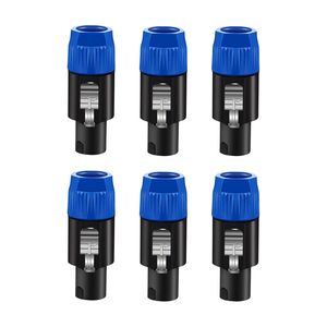 Conector Speakon BLU de 4 Polos, 6 Piezas, Conector de Audio con Bloqueo Giratorio, Clavija Macho para Altavoz, Amplificador, Adaptador de Cable de 4 Conductores - Product Image 1