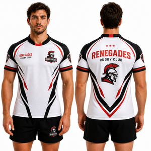 Fabricante de Camisetas de Rugby Personalizadas, Uniformes con Logotipo del Equipo Bordado, Ropa Deportiva Transpirable, OEM, Venta al Por Mayor, Equipación de Club para Hombre, Exportación 2026 Pros - Product Image 1