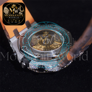 Luxury Limited Edition <b>Men's</b> Quartz Analog <b>Watch</b> Full Pave VVS Moissanite Stones Stainless Steel Chronograph <b>Watch</b> <b>For</b> Party - Product Image 3