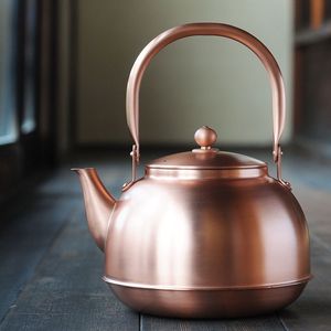 High End Matte Copper Water Boiler <b>Kettle</b> with Durable Handle Handmade for Stove Top <b>Tea</b> Brewing and Home Kitchen Styling - Product Image 2