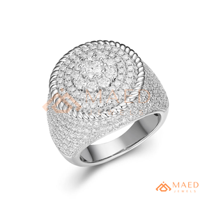 Mens Silver Tone Moissanite Cluster <b>Ring</b> Luxury Hip Hop <b>Statement</b> <b>Ring</b> Fashion Jewelry for Men - Product Image 6