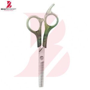 Tijeras de Entresacar Profesionales con Mango Transparente Verde, Dientes en V, para Corte de Cabello en Salón Profesional - Product Image 6