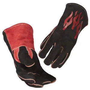 Gants de soudage en cuir de vachette de qualité supérieure, 14 pouces, cuir noir jet, protection industrielle, gants de sécurité - Product Image 1