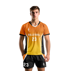 Conjunto de Camiseta de Voleibol Unisex Sublimada con Cuello en V, Manga Larga, Absorbente de Humedad, Reversible, Poliéster/Algodón, Cintura Elástica, Deportiva - Product Image 6