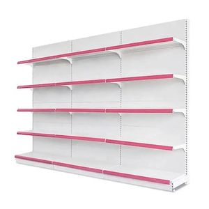Étagère en fer réglable à fentes Lukia |   Étagère murale à 5 niveaux 6,5 pi x 3 pi pour les épiceries, les magasins Kirana et les commerces de détail (lot de 3) - Product Image 4
