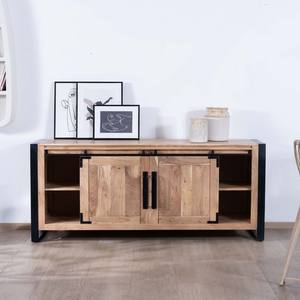 Buffet de salle à manger industriel Vandana Autumn Craft en métal et bois, 190 cm, Montréal - Product Image 3