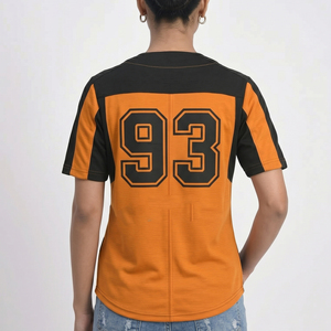 เสื้อเบสบอลคอวีสำหรับผู้หญิง เสื้อเบสบอลแขนสั้นสำหรับผู้หญิง เสื้อเบสบอลติดกระดุมสำหรับผู้หญิงแบบแห้งเร็ว - Product Image 3
