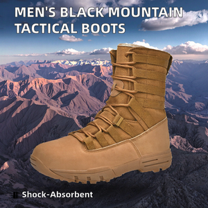Bottes tactiques légères pour hommes, pour activités de plein air, équipement de sécurité imperméable, pour le printemps, en caoutchouc noir, pour le camping en montagne - Product Image 2