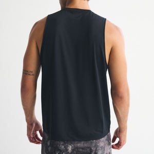 Débardeur noir sans manches pour homme, col rond, couleur unie, respirant, tricoté, décontracté, pour la salle de sport, la remise en forme et l'entraînement - Product Image 3